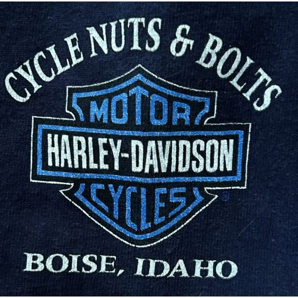 Harley Davidson Vintage Cotton Navy & Multicolor T-Shirt Men's XL - Picture 5 of 6